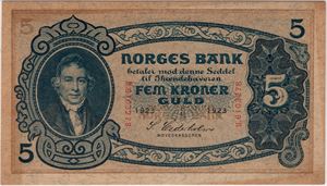 5 kroner 1923 H.6103278. 63 UNC. Kv.0/01