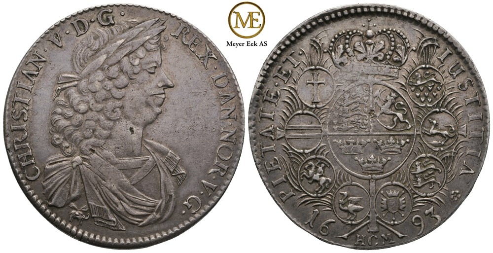 Speciedaler 1693 Christian V. Kv.1+/01