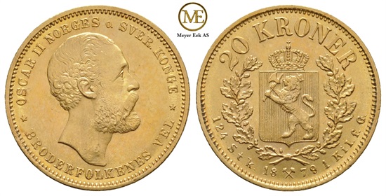 20 kroner 1902 Oscar II. Kv.0