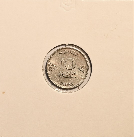 Norge 10 øre 1920 kv. 1+