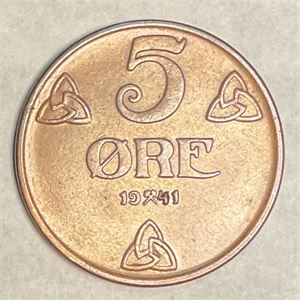 5 øre 1941 bronse kv 0