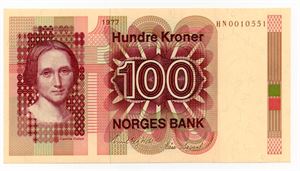 100 kroner 1977 HN erstatning ex. Skanfil 20.4.18