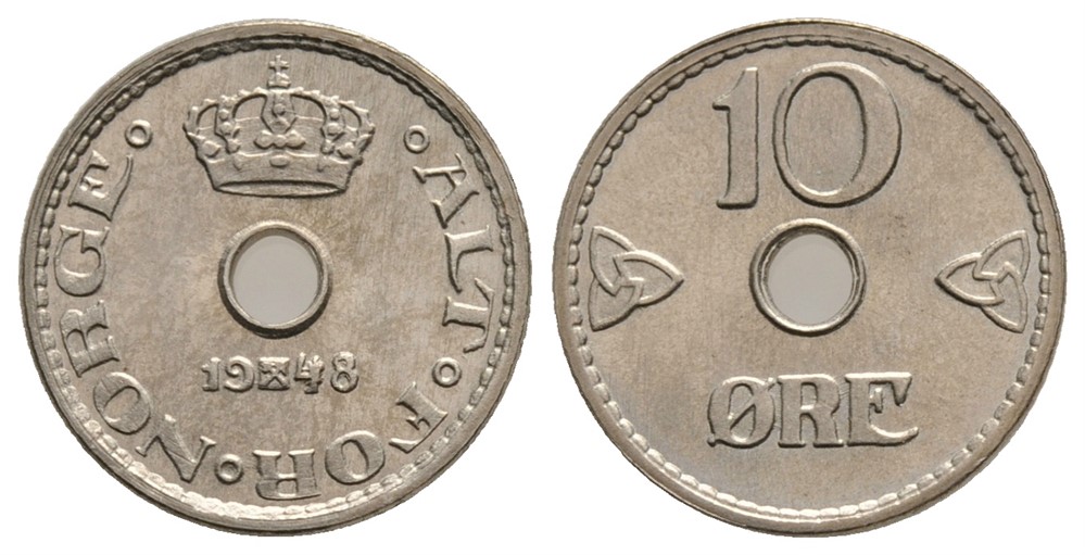 10 øre 1948 Haakon VII. Prakt eksemplar