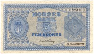 5 kroner 1949 D.8449029. Kv.0/01