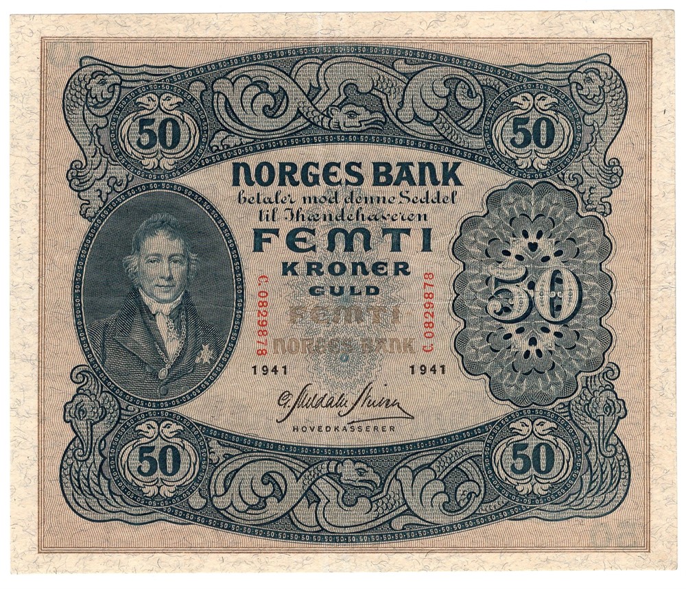 50 kroner 1941 C.0829878. Kv.1+