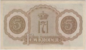5 kroner 1944 Y.199285. Kv.01