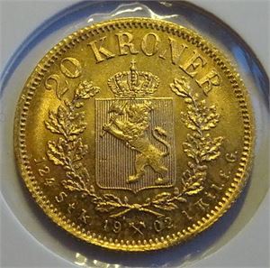 20 kroner 1902 gull Kv.0/01