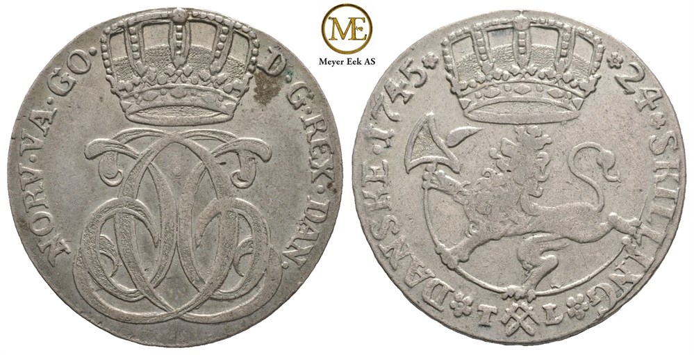 24 skilling 1745 Christian VI. Kv.1+