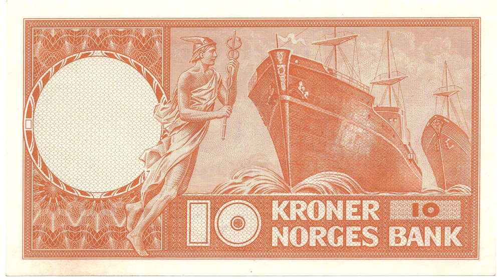 10 kroner 1960 Z. 0411880 erstatningsseddel. Kv.0