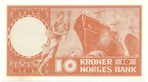 10 kroner 1960 Z. 0411880 erstatningsseddel. Kv.0