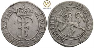 2 mark 1660 Frederik III. Kv.1/1+