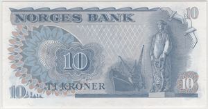 10 kroner 1972 QI. Erstatningsseddel. Kv.0