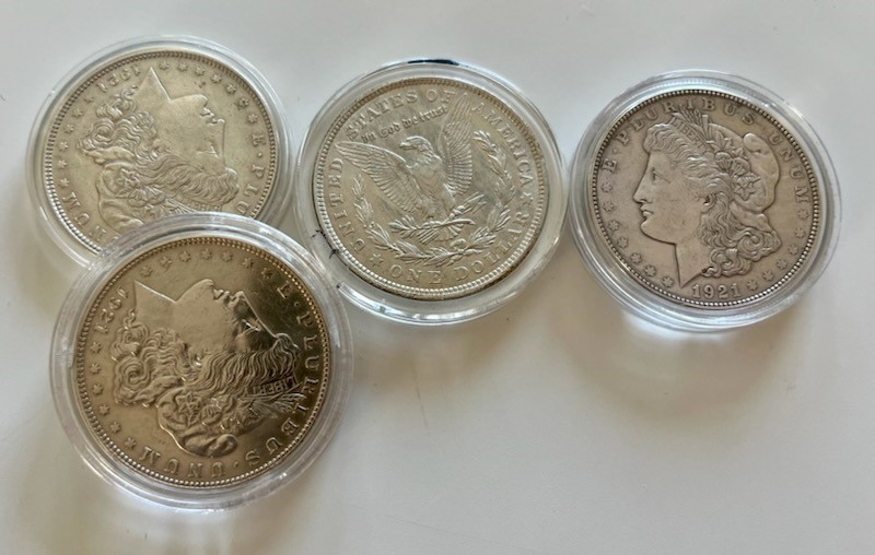 Morgan dollar 1921 x 4. VK.