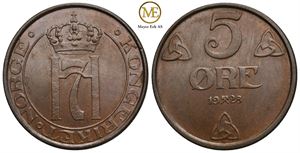 5 øre 1928 Haakon VII. Prakt