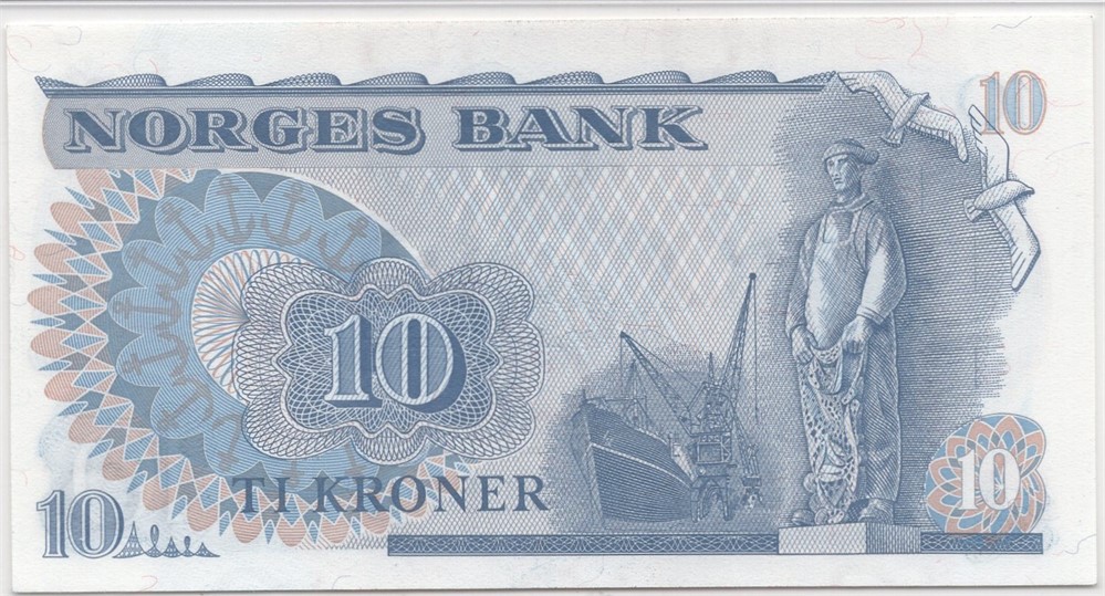 10 kroner 1978 HE erstatningsseddel. Kv.0