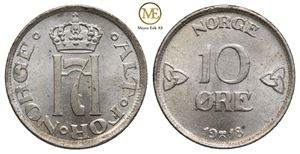 10 øre 1918 Haakon VII. Kv.0