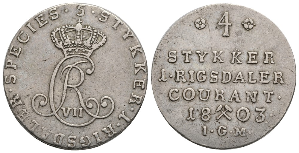 24 skilling 1803 Christian VII. Kv.1+