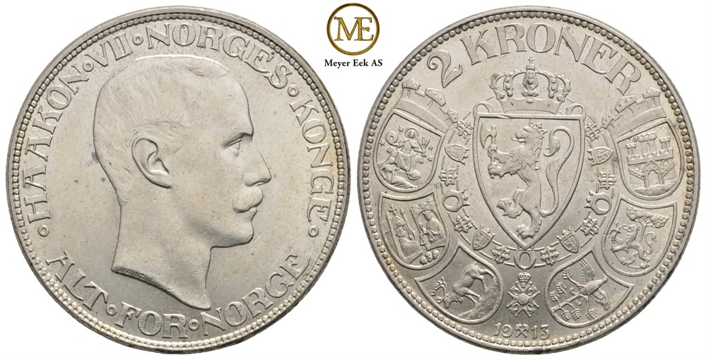 2 kroner 1913 Haakon VII. Kv.0/01