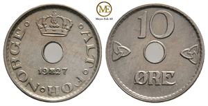 10 øre 1927 Haakon VII. Kv.0/01