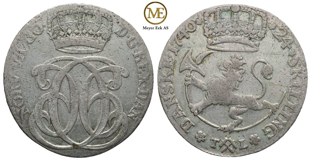 24 skilling 1740 Christian VI. Kv.1/1+