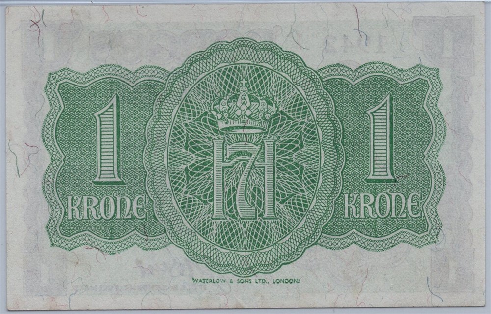 1 krone 1942 A.003263 London Utg. Kv.01
