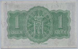 1 krone 1942 A.003263 London Utg. Kv.01