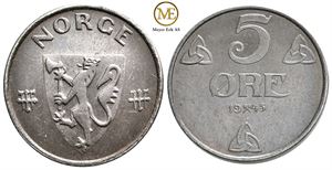 5 øre 1945 Haakon VII. Kv.0/prakt