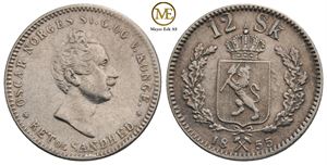 12 skilling 1855 Oscar I. Kv.1+