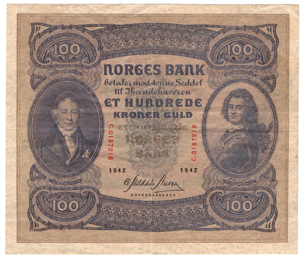 100 kroner 1942 C. Kv.1