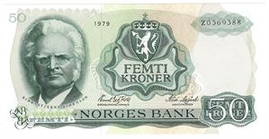 50 kroner 1979 Z.0369388. Erstatningsseddel. Kv.0