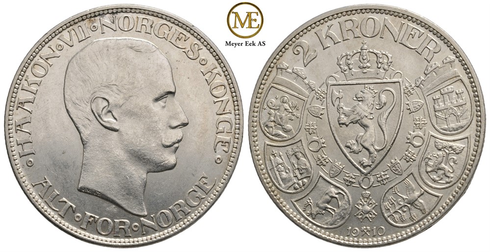 2 kroner 1910 Haakon VII. Kv.0