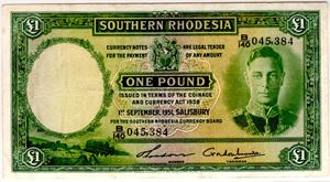 Rhodesia Sør 1 pound 1951 Kv.1+