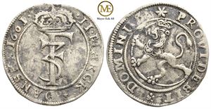 2 mark 1661 Frederik III. Kv.1/1+