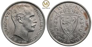 1 krone 1912 Haakon VII. Kv.0/01