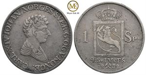 Speciedaler 1832 Carl XIV Johan. Kv.1/1+