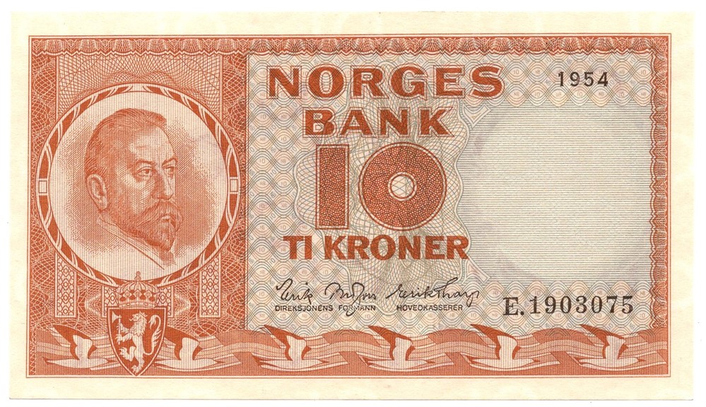 10 kroner 1954 E.1903075. Kv.0