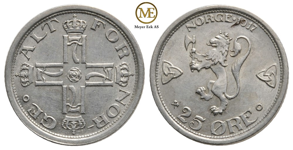 25 øre 1917 Haakon VII. Kv.0/01