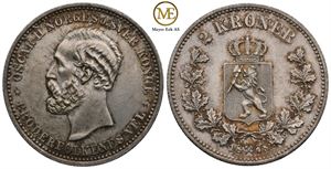 2 kroner 1878 Oscar II. Kv.0