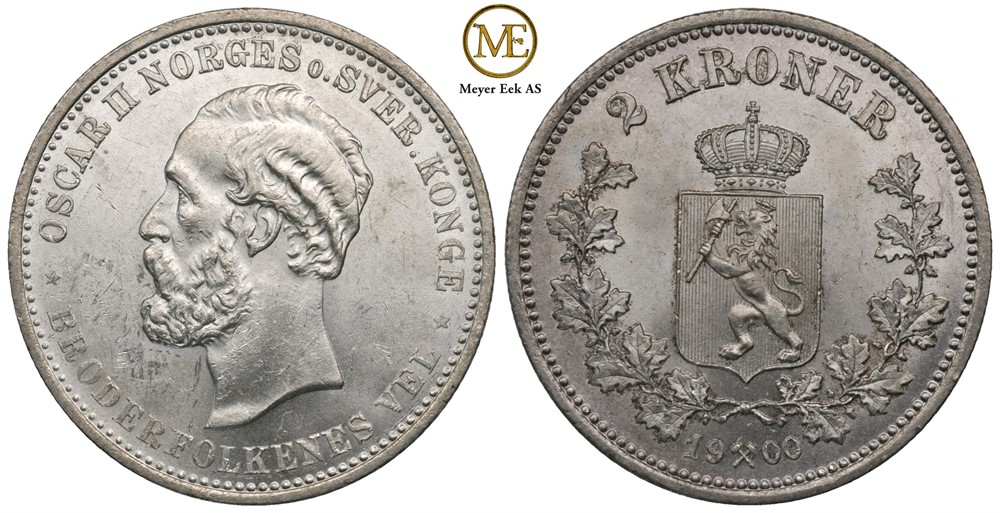 2 kroner 1900 Oscar II. Kv.0
