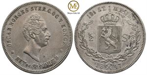 1/2 speciedaler 1847 Oscar I. Kv.01