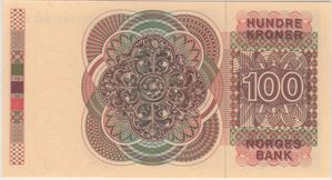 100 kroner 1977 QE erstatningsseddel. Kv.0