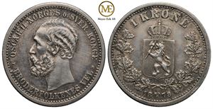 1 krone 1878 Oscar II. Kv.01