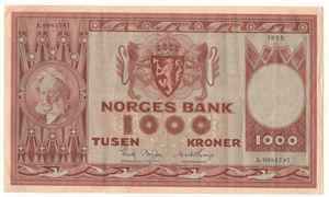 1000 kroner 1955 A.0981787. Kv.1