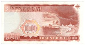1000 kroner 1985 Z.0152231. Erstatningsseddel. Kv.1+