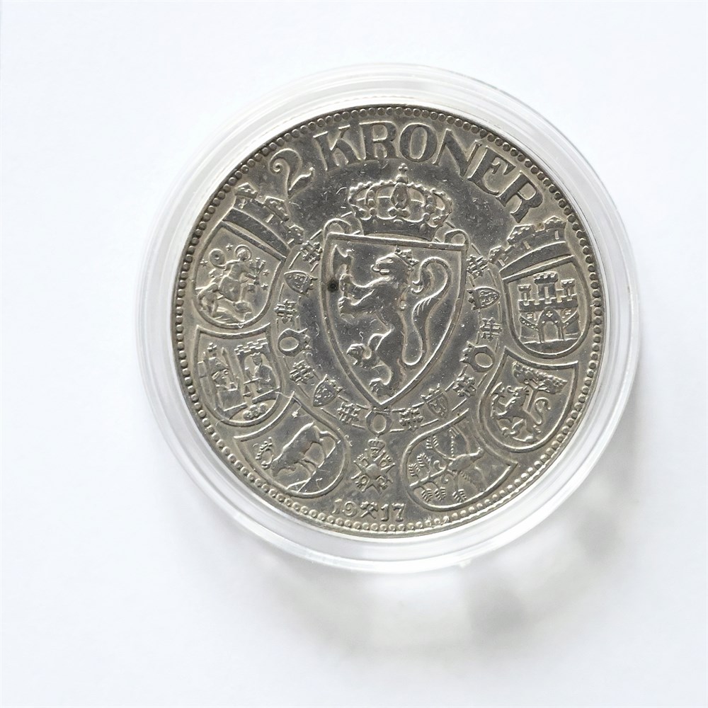 Norge 2 kroner 1917 kv. 1+