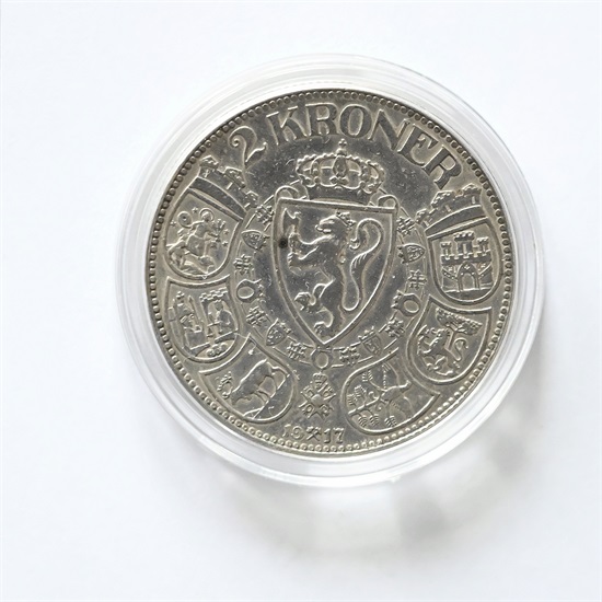 Norge 2 kroner 1917 kv. 1+