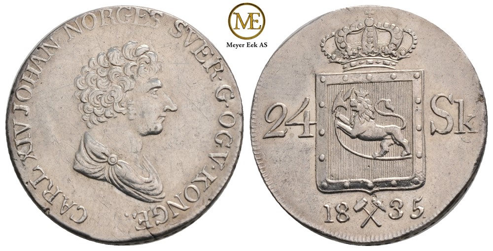 24 skilling 1835 Carl XIV Johan. Kv.01