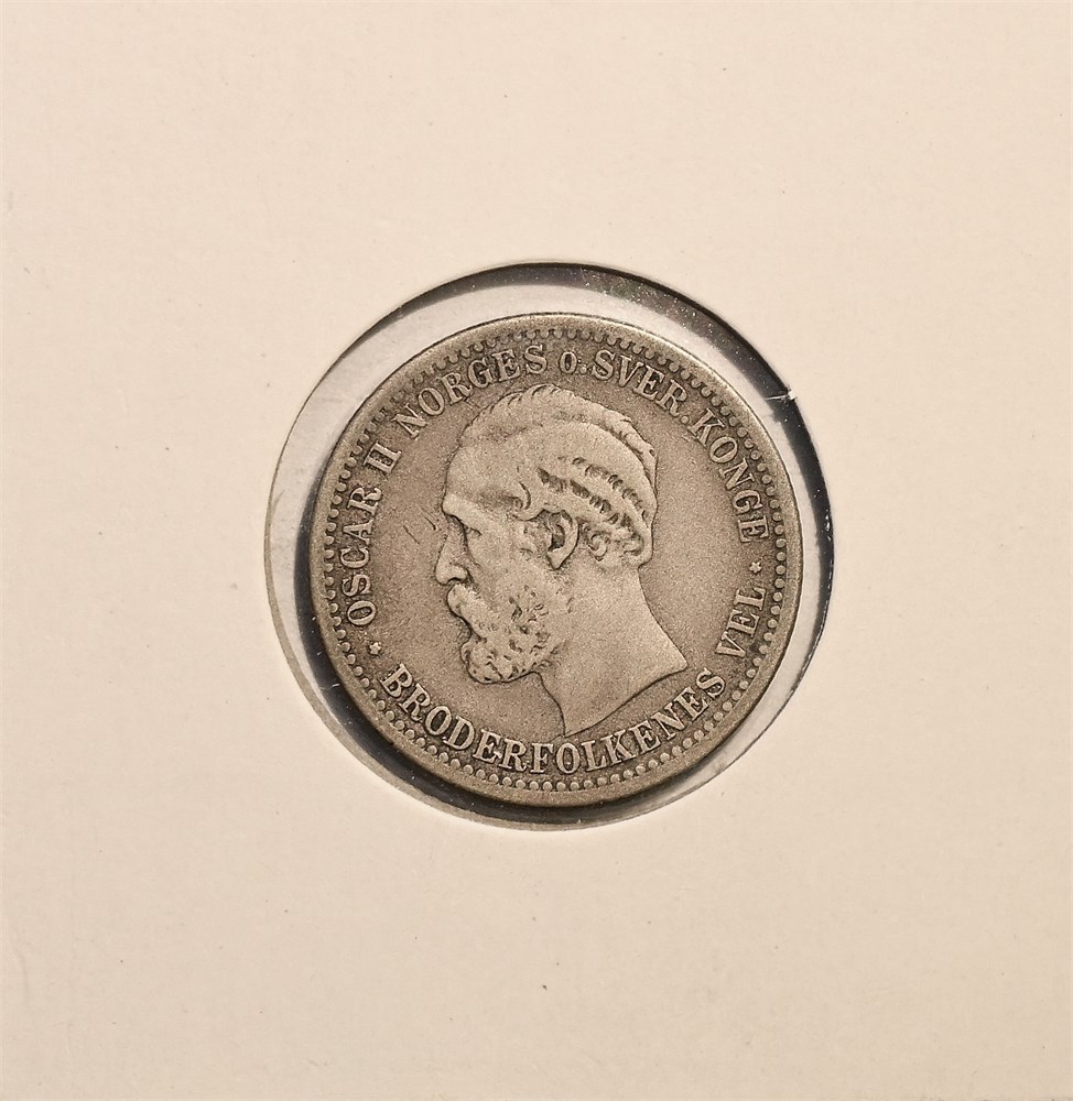 Norge 50 øre 1887 kv. 1