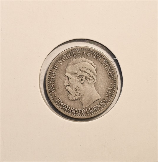 Norge 50 øre 1887 kv. 1