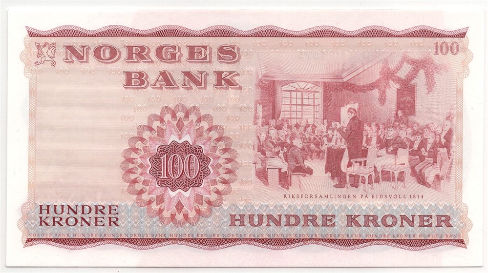 100 kroner 1975 Å.1260776. Gradert til 66 EPQ hos PMG. Kv.0